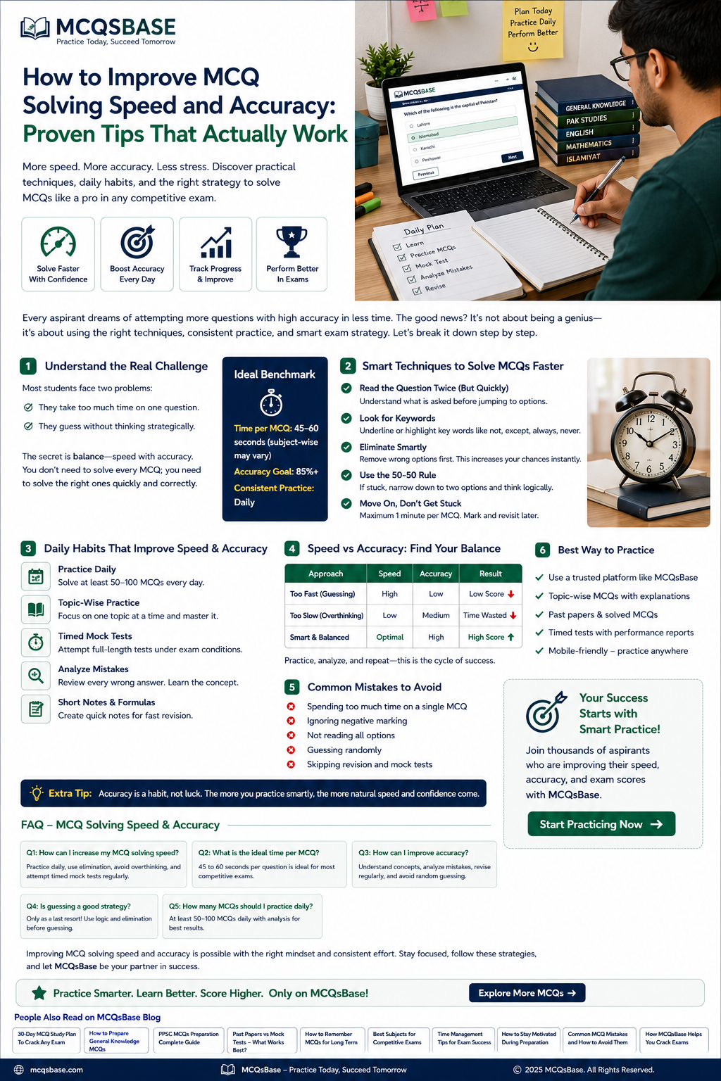 MCQ solving speed and accuracy practice system