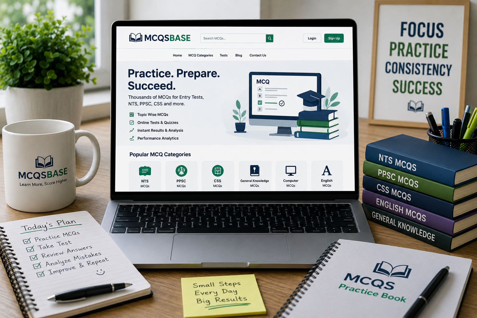 MCQ test preparation illustration